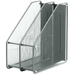 Вертикальный накопитель 2-х секционный "deVENTE" размер 15x28x35,3 см, сетчатый металлический, серый