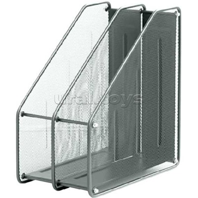 Вертикальный накопитель 2-х секционный "deVENTE" размер 15x28x35,3 см, сетчатый металлический, серый