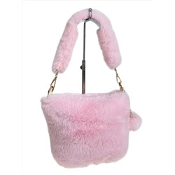 Женская сумка из искусственного меха, цвет розовый