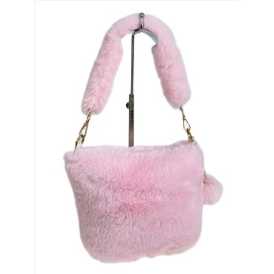 Женская сумка из искусственного меха, цвет розовый