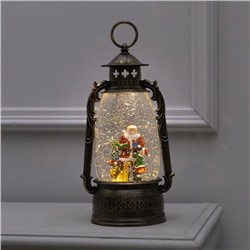 Светодиодная фигура «Фонарь с Дедом Морозом» 15×30×12.5 см, пластик, батарейки ААх3 (не в комплекте), USB, свечение тёплое белое