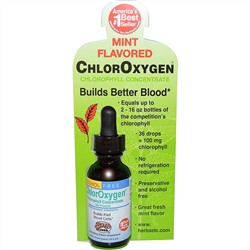 Herbs Etc., ChlorOxygen, концентрат хлорофилла, без спирта, аромат мяты, 29,5 мл