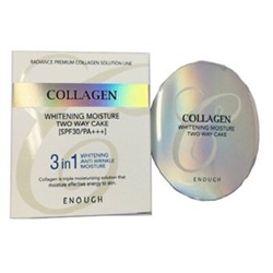 Enough  Осветляющая увлажняющая пудра с запаской 21 Collagen Whitening Moisture Two Way Cake