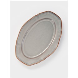 Блюдо сервировочное Magistro Vintage 23.5×16×2.3 см, фарфор, серое