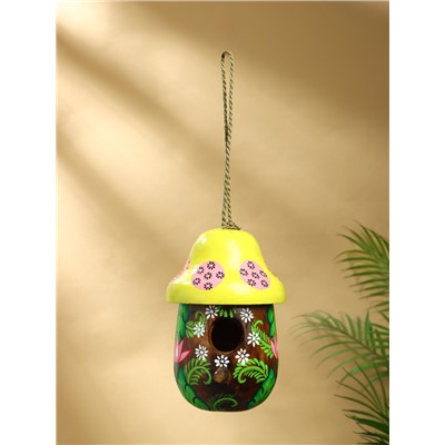 Подвесной декор «Скворечник-грибок», 22×15×15 см, дерево, зелёный