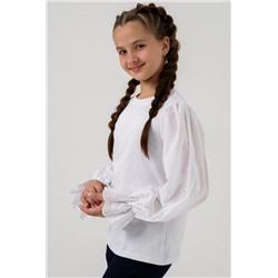 Блузка Евдокия длинный рукав (Белый)