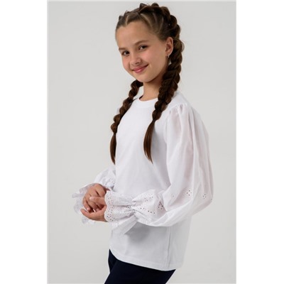 Блузка Евдокия длинный рукав (Белый)