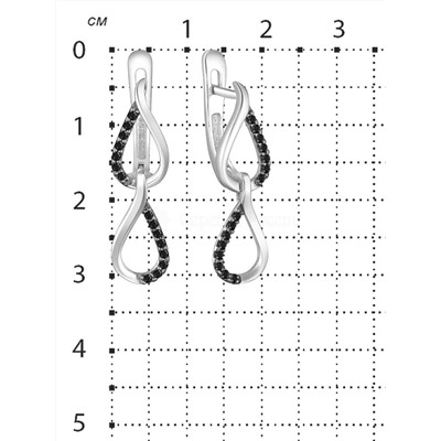 Кольцо из серебра с фианитами родированное 925 пробы К-7316р216