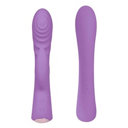 Фиолетовый вибромассажер-кролик 5  Silicone Ripple Passion - 19,1 см.