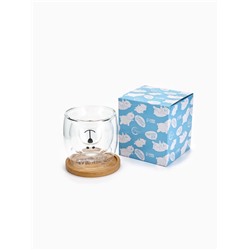 Стакан с двойными стенками и подставкой «Доброе утро, чудо», 300 мл