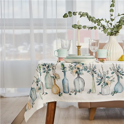 Скатерть «Этель» Flower mood, 146×110 см, 100% хлопок, репс 210 г/м²