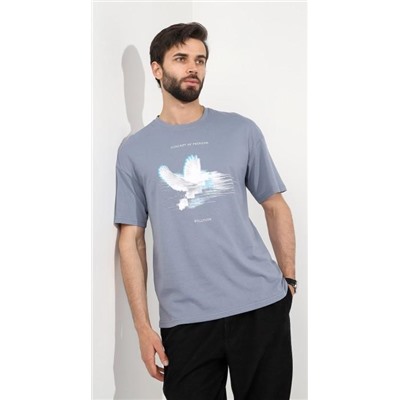 Фуфайка (футболка) мужская Герой-4 (1 шт) (Серый)