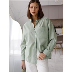 Блузка свободная с карманом из 100% хлопка