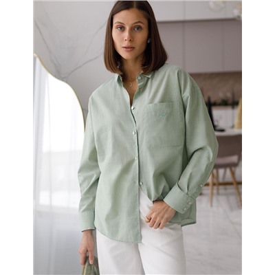 Блузка свободная с карманом из 100% хлопка