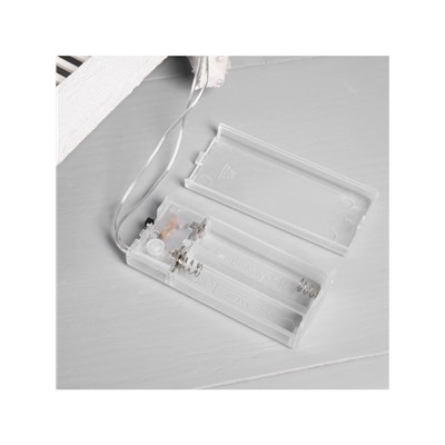 Фигура деревянная «Домик белый», 16×22×6 см, 3 LED, батарейки AAx2 (не в комплекте), свечение теплое белое