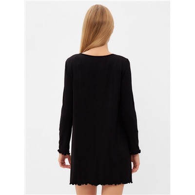 Сорочка ночная женская MINAKU: Home collection, чёрная, размер 46