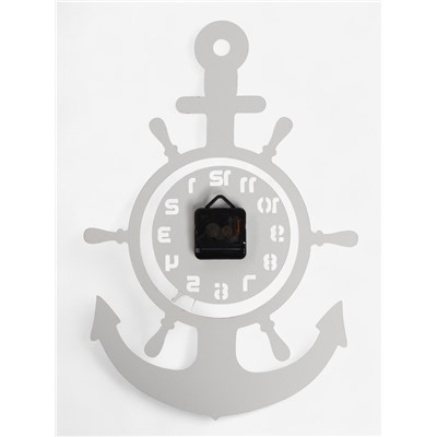 Часы настенные интерьерные, 3d "Якорь", наклейка, большие, 45 х 31 см