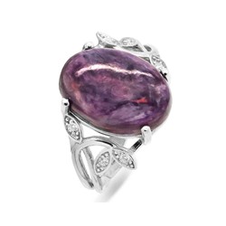 Кольцо из серебра чароит, СПН4043