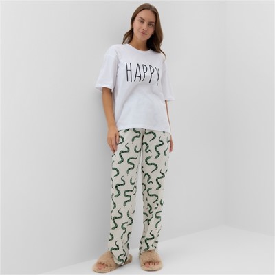 Пижама новогодняя женская (футболка и брюки) KAFTAN «Змеи» размер 40-42