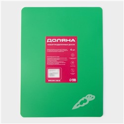 Доски разделочные гибкие Доляна, 38×28 см, набор 4 шт., разноцветные