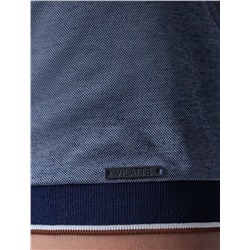 Футболка поло с воротником на пуговицах из полотна пике с меланжевым плетением с эластаном