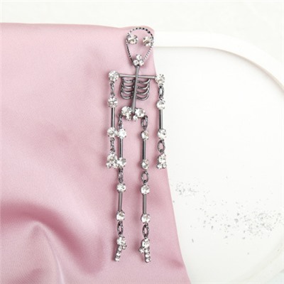 Брошь Скелетик / 3778 /уп 12/стразы