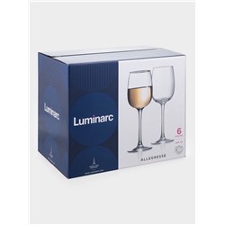 Бокалы для вина Luminarc Allegresse, 300 мл, стекло, наборы 6 шт., стекло, прозрачные