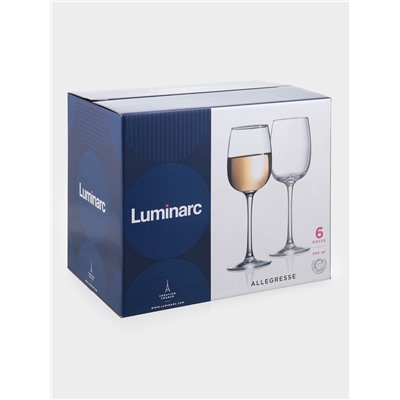 Бокалы для вина Luminarc Allegresse, 300 мл, стекло, наборы 6 шт., стекло, прозрачные