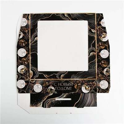 Коробка складная новогодняя «С Новым годом», 20×20×4 см