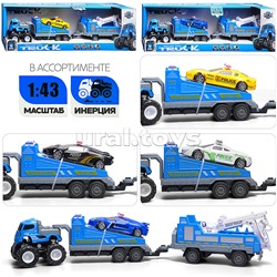 Машина "Полицейский прицеп" 1:43 в коробке