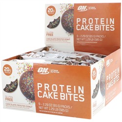 Optimum Nutrition, Protein Cake Bites, Chocolate Frosted Donut, 9 Bars, 2.29 oz (65 g) Each