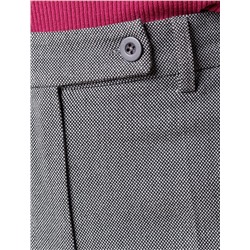 Укороченные брюки из фактурной черно-серой поливискозы с эластаном