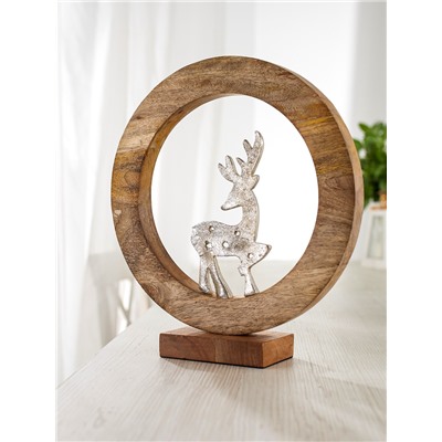 Сувенир интерьерный в деревянном кольце «Оленёнок», 30×8×33 см