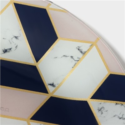 Тарелка Доляна «Розовый мрамор», d=23 см, стекло