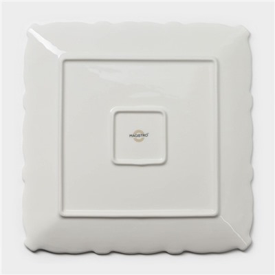 Пирожковая тарелка Magistro Kingdom, 26×2 см, квадратная, фарфор, белая