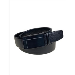 Ремень мужской с автоматической пряжкой из искусственной кожи, цвет черный