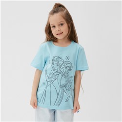 Футболка для девочки KAFTAN «Принцессы», бирюзовый, размер 30, рост 98-104 см