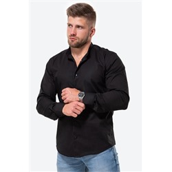 Мужская приталенная рубашка на кнопках с воротником-стойкой с длинным рукавом Happyfox