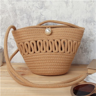 Сумка плетеная 21x15x9 / DW-10 /уп 100/коричневая
