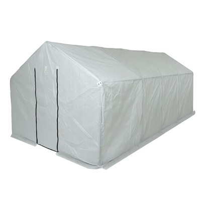 Теплица, 4.9×2.45×2.1 м, оцинкованный металл, профиль d=25 мм, чехол из спанбонда 90 г/м²