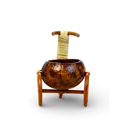 Декоративное кашпо - кокос «Велосипед», 20×12×17 см, деревянное