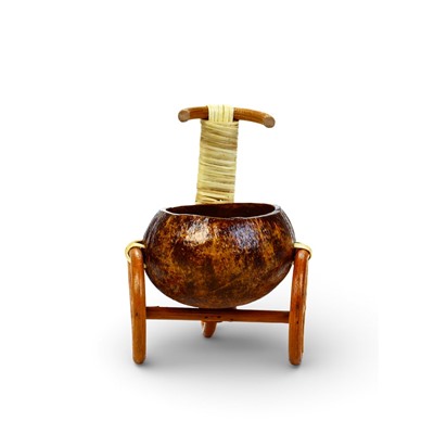 Декоративное кашпо - кокос «Велосипед», 20×12×17 см, деревянное