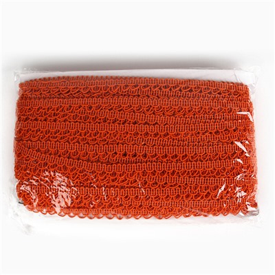 Тесьма «Фестоны» оранжевая, шириной 1.3 см, по 50 м