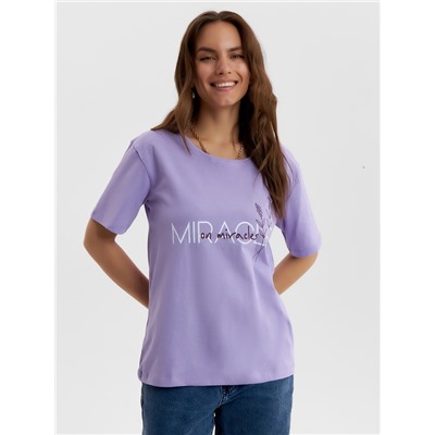 Футболка женская Ohana market, сиреневая, размер 46