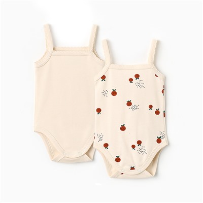 Комплект боди Крошка Я Oranges 2 шт., рост 62-68, молочный