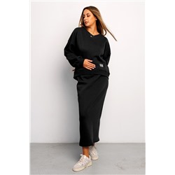 Юбка длинная макси с разрезом 388BLK