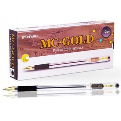 Ручка шариковая MC GOLD черная 0.5мм BMC-01 MunHwa
