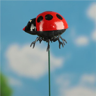 Штекер садовый «Божья коровка дайтон», 6×5 см, h=30 см, белый, Greengo