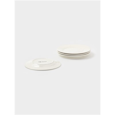 Тарелки десертные Доляна White Label, набор 4 шт., d=15 см, фарфор, белые