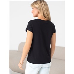 Нарядная футболка с блестящим принтом